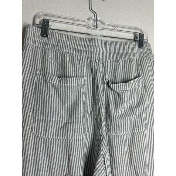 Old Navy Women’s Linen Blend Striped Pants Elastic Waist Straight Leg Sz M - Picture 5 of 15